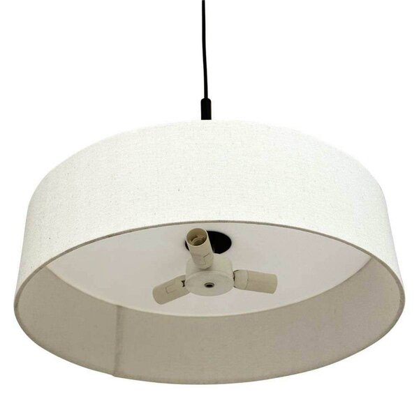 Dyberg Larsen Lampa wisząca Calix, możliwość ściemniania, biały / opal, salon / jadalnia, tkanina / materiał / jedwab, design