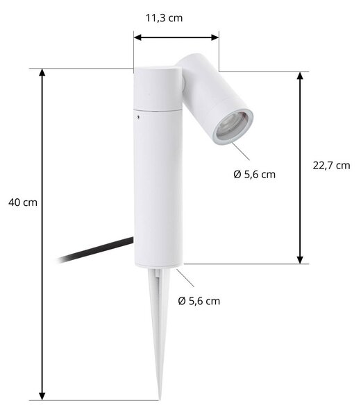 Reflektor z grotem ziemnym PRIOS Tulimar, 1-punktowy, biały, IP65 Tulimar PRIOS, możliwość ściemniania, biały / opal, aluminium, nowoczesny
