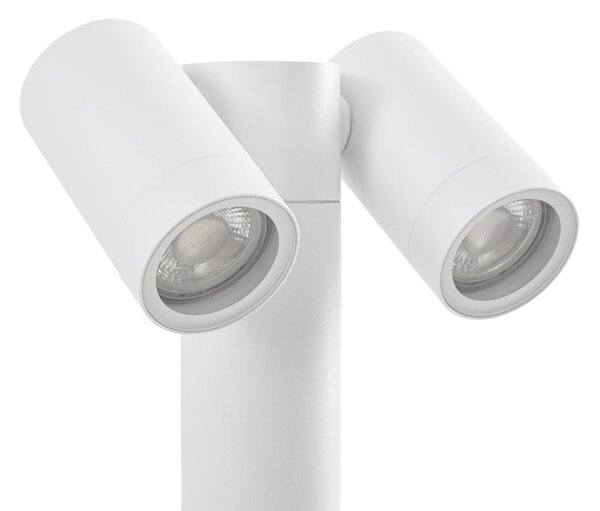 Słupek oświetleniowy PRIOS Tulimar, 2-punktowy, 60 cm, biały, IP65 Tulimar PRIOS, możliwość ściemniania, biały / opal, aluminium, nowoczesny