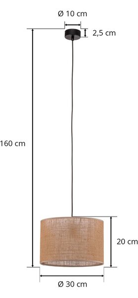 Lampa wisząca Juta TK Lighting, możliwość ściemniania, brązowy / rdzawy, salon / jadalnia, tkanina / materiał / jedwab