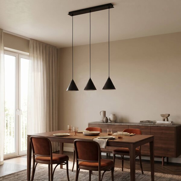 Lampa wisząca Cono TK Lighting, możliwość ściemniania, czarny, salon / jadalnia, metal, nowoczesny