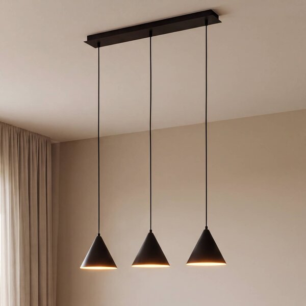 Lampa wisząca Cono TK Lighting, możliwość ściemniania, czarny, salon / jadalnia, metal, nowoczesny