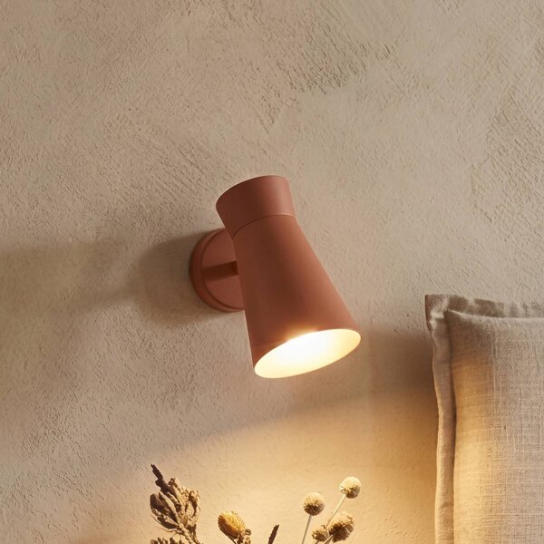 Kinkiet Lotta Argon, możliwość ściemniania, terracotta, salon / jadalnia, metal