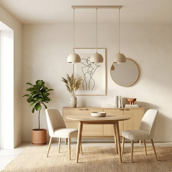 Lampa wisząca Sool Luminex, możliwość ściemniania, kremowy / amber, salon / jadalnia, metal