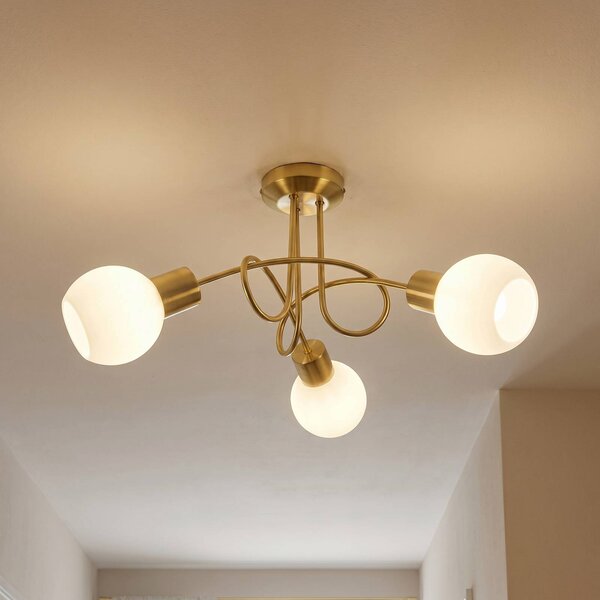 Lampa sufitowa ELAINA Lindby, możliwość ściemniania, mosiężny / złoty, salon / jadalnia, metal, nowoczesny