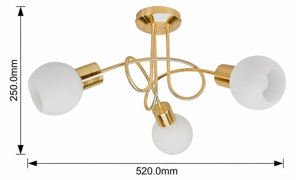 Lampa sufitowa ELAINA Lindby, możliwość ściemniania, mosiężny / złoty, salon / jadalnia, metal, nowoczesny