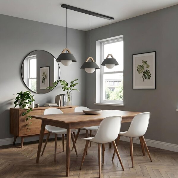 Lampa wisząca Funda Luminex, możliwość ściemniania, czarny, salon / jadalnia, metal, skandynawski