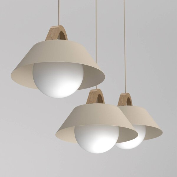 Lampa wisząca Funda Luminex, możliwość ściemniania, kremowy / amber, salon / jadalnia, metal, skandynawski