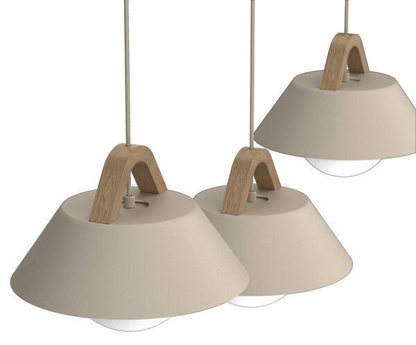 Lampa wisząca Funda Luminex, możliwość ściemniania, kremowy / amber, salon / jadalnia, metal, skandynawski