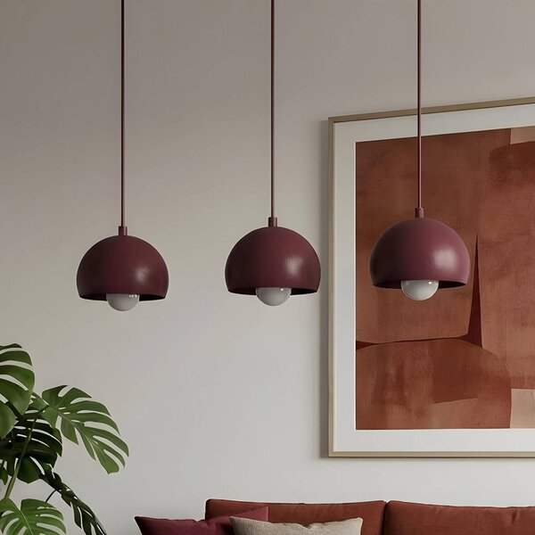 Lampa wisząca Sool Luminex, możliwość ściemniania, czerwony, salon / jadalnia, metal