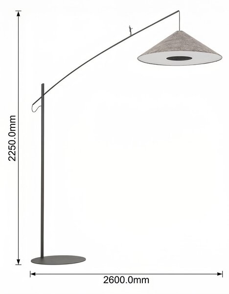 Lampa łukowa - lampa stojąca Poise Nowodvorski Lighting, aluminiowy / szary / cynkowy, salon / jadalnia, metal, nowoczesny