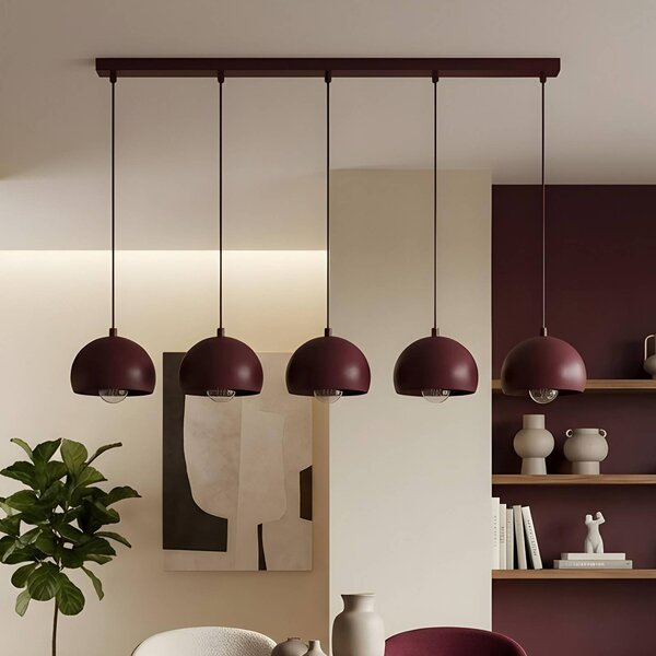 Lampa wisząca Sool Luminex, możliwość ściemniania, czerwony, salon / jadalnia, metal