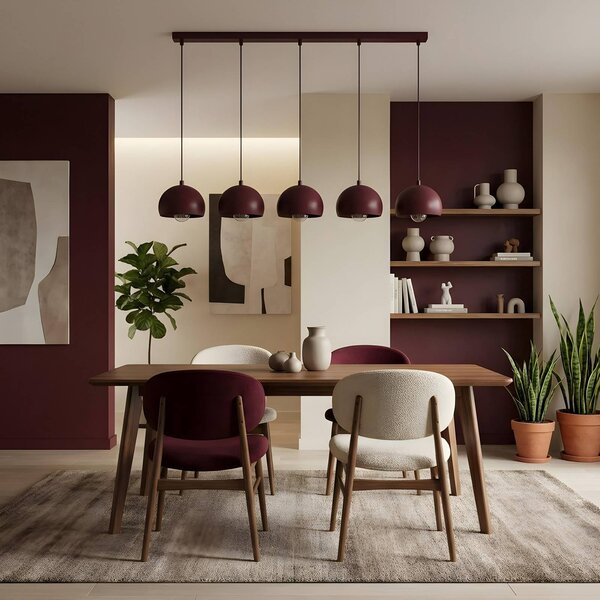 Lampa wisząca Sool Luminex, możliwość ściemniania, czerwony, salon / jadalnia, metal