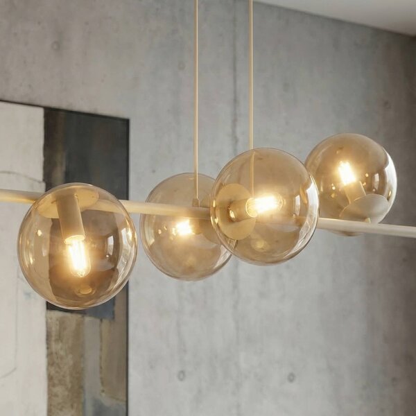 Lampa wisząca Rossi EMIBIG LIGHTING, możliwość ściemniania, kremowy / amber, salon / jadalnia, szkło, nowoczesny