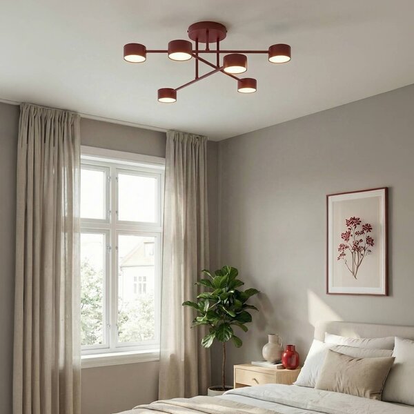 Lampa sufitowa HALO EMIBIG LIGHTING, możliwość ściemniania, czerwony, salon / jadalnia, metal, nowoczesny