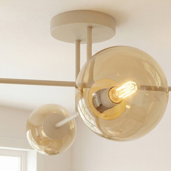Lampa sufitowa ROMA EMIBIG LIGHTING, możliwość ściemniania, kremowy / amber, salon / jadalnia, szkło, nowoczesny