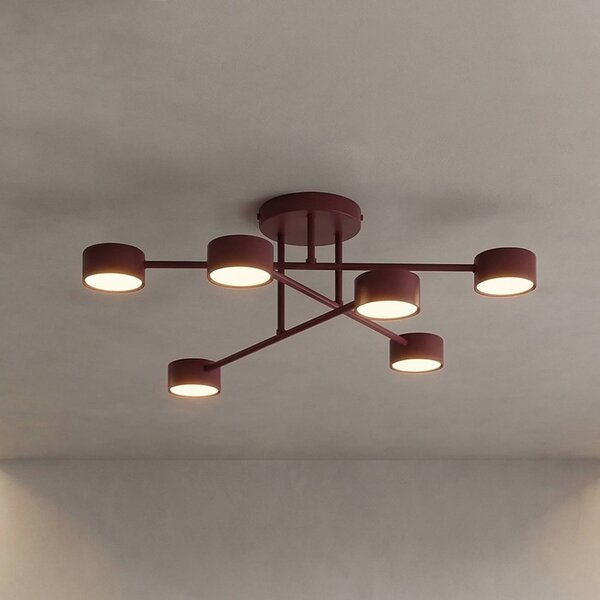 Lampa sufitowa HALO EMIBIG LIGHTING, możliwość ściemniania, czerwony, salon / jadalnia, metal, nowoczesny