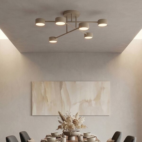 Lampa sufitowa HALO EMIBIG LIGHTING, możliwość ściemniania, kremowy / amber, salon / jadalnia, metal, nowoczesny