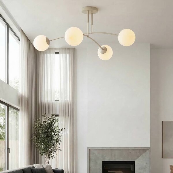 Lampa sufitowa Pregos EMIBIG LIGHTING, możliwość ściemniania, kremowy / amber, salon / jadalnia, metal, nowoczesny