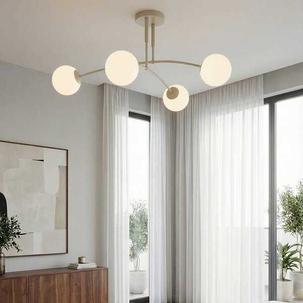 Lampa sufitowa Pregos EMIBIG LIGHTING, możliwość ściemniania, kremowy / amber, salon / jadalnia, metal, nowoczesny