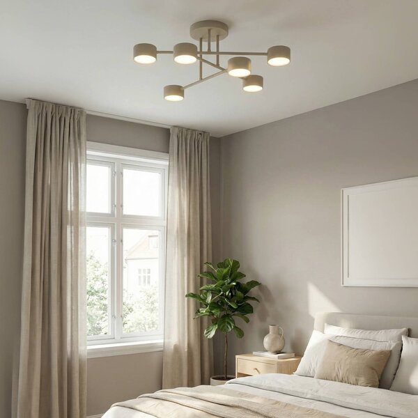 Lampa sufitowa HALO EMIBIG LIGHTING, możliwość ściemniania, kremowy / amber, salon / jadalnia, metal, nowoczesny