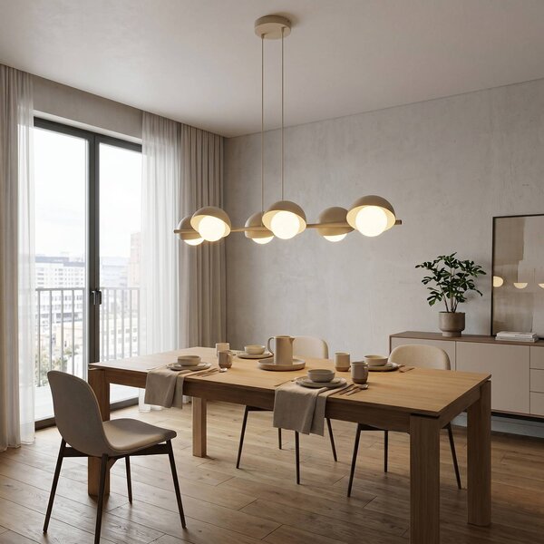 Lampa wisząca BOOM EMIBIG LIGHTING, możliwość ściemniania, kremowy / amber, salon / jadalnia, metal, nowoczesny
