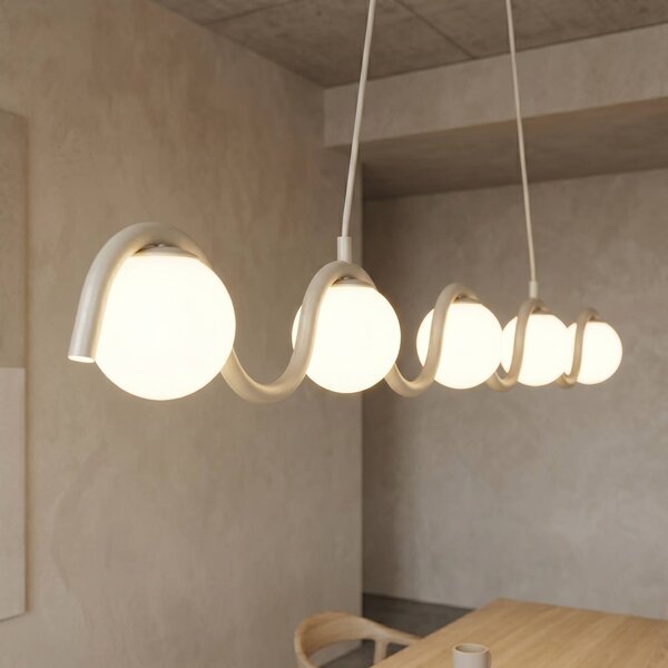 Lampa wisząca SINUS EMIBIG LIGHTING, możliwość ściemniania, kremowy / amber, salon / jadalnia, metal, nowoczesny