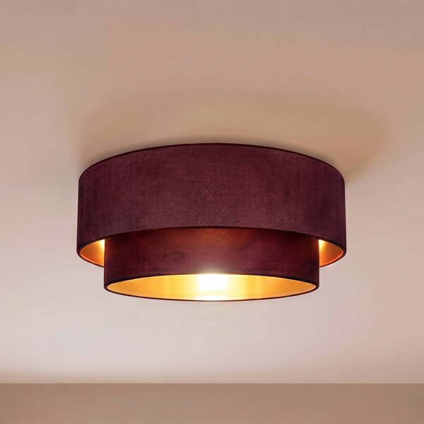 Lampa sufitowa Boho Duolla, czerwony, przedpokój, tkanina / materiał / jedwab, młodzieżowy