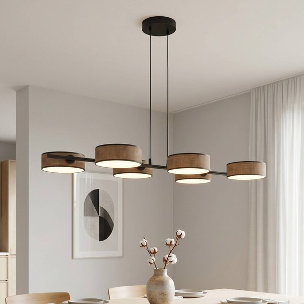 Lampa wisząca DRUMZ EMIBIG LIGHTING, możliwość ściemniania, brązowy / rdzawy, salon / jadalnia, tkanina / materiał / jedwab, nowoczesny