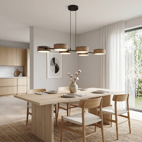 Lampa wisząca DRUMZ EMIBIG LIGHTING, możliwość ściemniania, brązowy / rdzawy, salon / jadalnia, tkanina / materiał / jedwab, nowoczesny