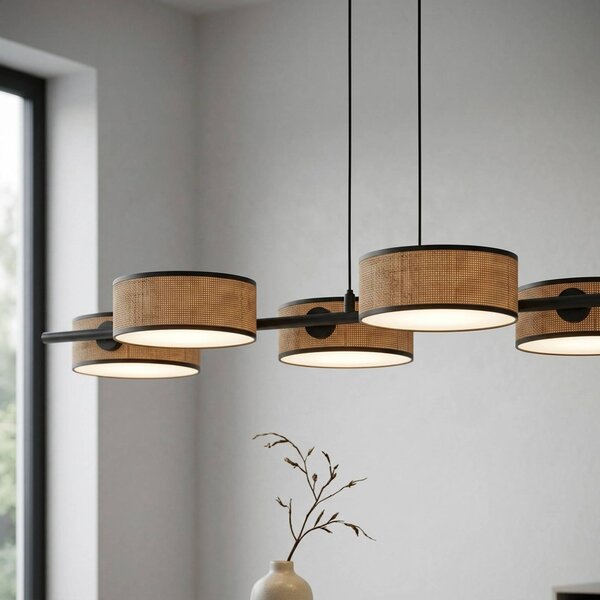 Lampa wisząca DRUMZ EMIBIG LIGHTING, możliwość ściemniania, brązowy / rdzawy, salon / jadalnia, tkanina / materiał / jedwab, nowoczesny