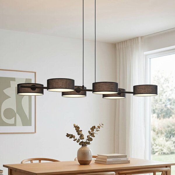 Lampa wisząca DRUMZ EMIBIG LIGHTING, możliwość ściemniania, czarny, salon / jadalnia, tkanina / materiał / jedwab, nowoczesny
