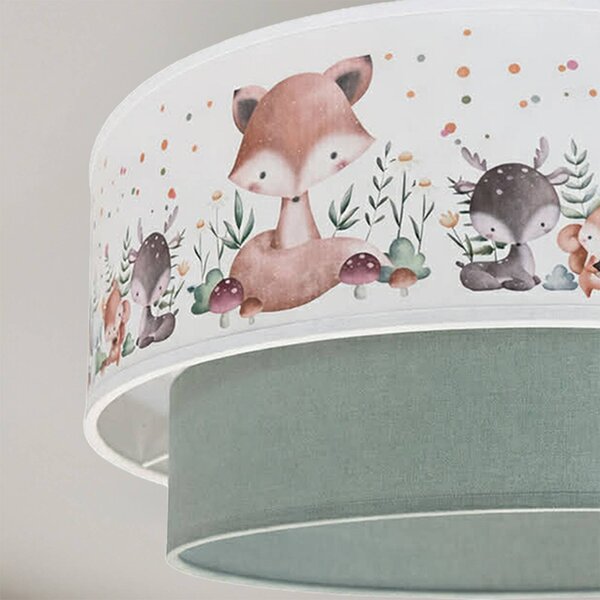 Lampa sufitowa Boho Duolla, niebieski, pokój dziecięcy, tkanina / materiał / jedwab