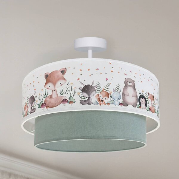 Lampa sufitowa Boho Duolla, niebieski, pokój dziecięcy, tkanina / materiał / jedwab