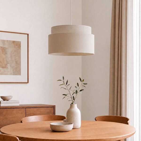 Lampa wisząca Milano Duolla, kremowy / amber, salon / jadalnia, tkanina / materiał / jedwab, młodzieżowy