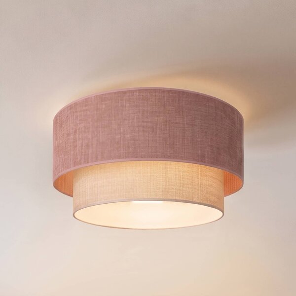 Lampa sufitowa Boho Duolla, fioletowy / różowy / bladoróżowy, przedpokój, tkanina / materiał / jedwab, młodzieżowy