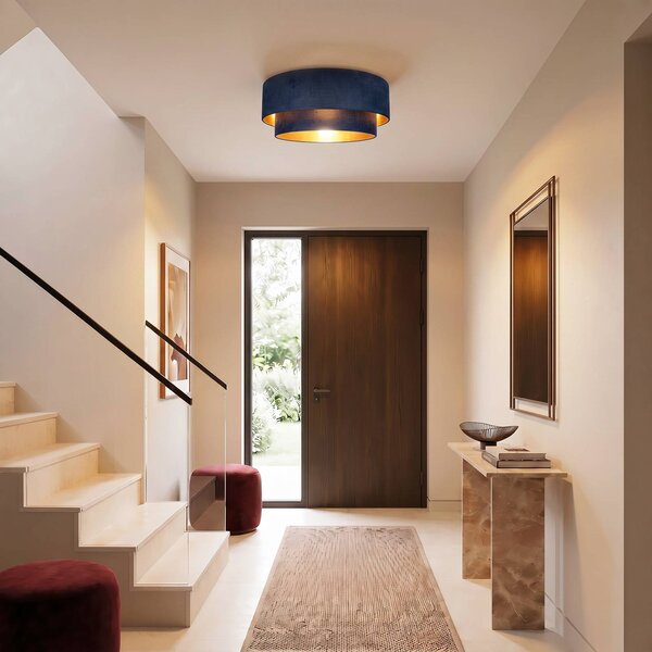 Lampa sufitowa Boho Duolla, niebieski, przedpokój, tkanina / materiał / jedwab, młodzieżowy