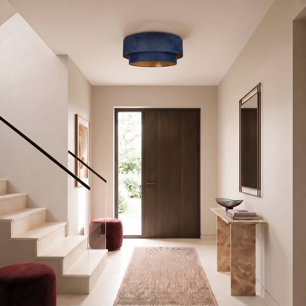 Lampa sufitowa Boho Duolla, niebieski, przedpokój, tkanina / materiał / jedwab, młodzieżowy