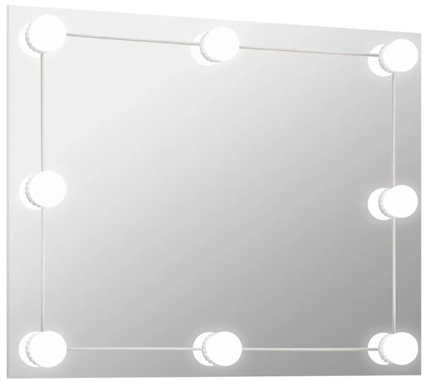 Nowoczesne wiszące lustro z oświetleniem LED 70x50 cm E2-E65