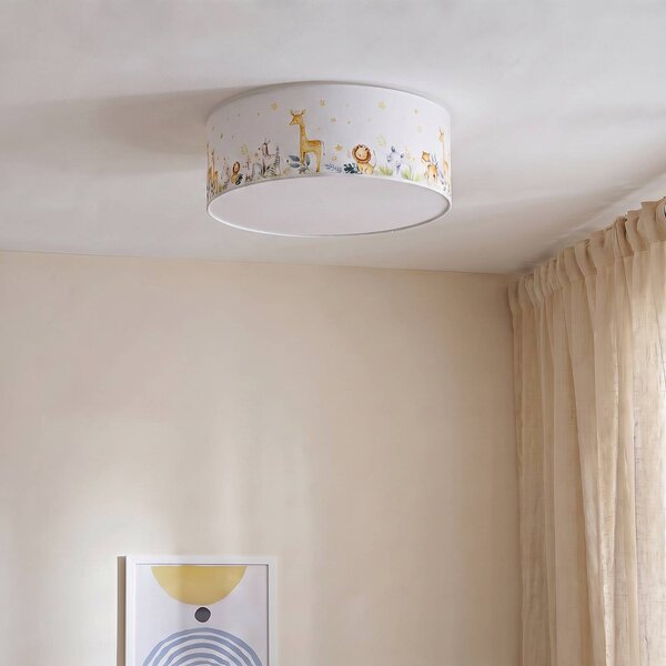 Lampa sufitowa Kids Print Duolla, multikolor, pokój dziecięcy, tkanina / materiał / jedwab