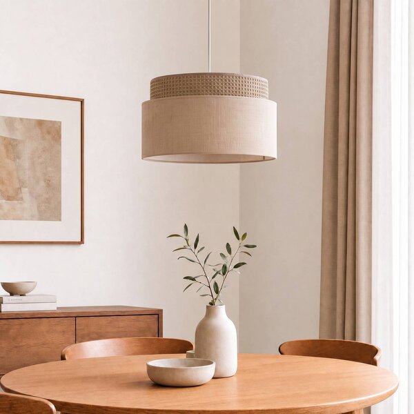 Lampa wisząca Milano Duolla, brązowy / rdzawy, salon / jadalnia, tkanina / materiał / jedwab, młodzieżowy