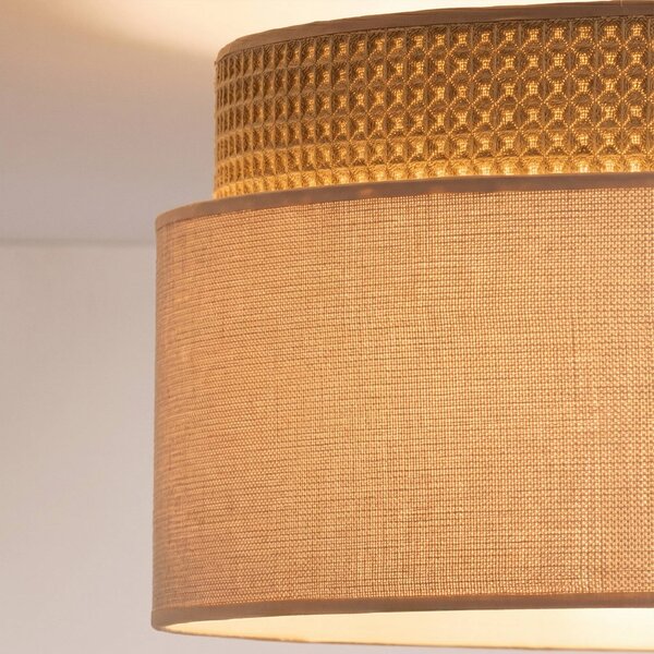 Lampa wisząca Milano Duolla, brązowy / rdzawy, salon / jadalnia, tkanina / materiał / jedwab, młodzieżowy