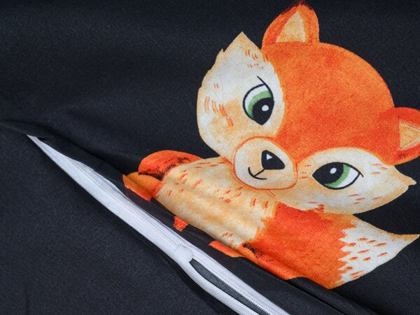 Pościel z mikrofibry FOXES czarna Rozmiar pościeli: 2 szt 70 x 80 cm | 160 x 200 cm