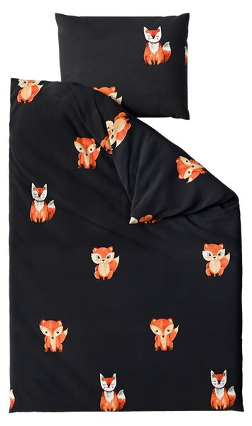 Pościel z mikrofibry FOXES czarna Rozmiar pościeli: 2 szt 70 x 80 cm | 160 x 200 cm