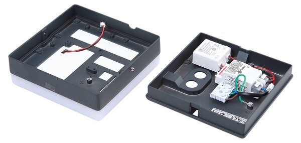 Lucande lampa sufitowa LED Thilo, 16cm, antracyt, czujnik, IP54 Thilo, tworzywo sztuczne, nowoczesny