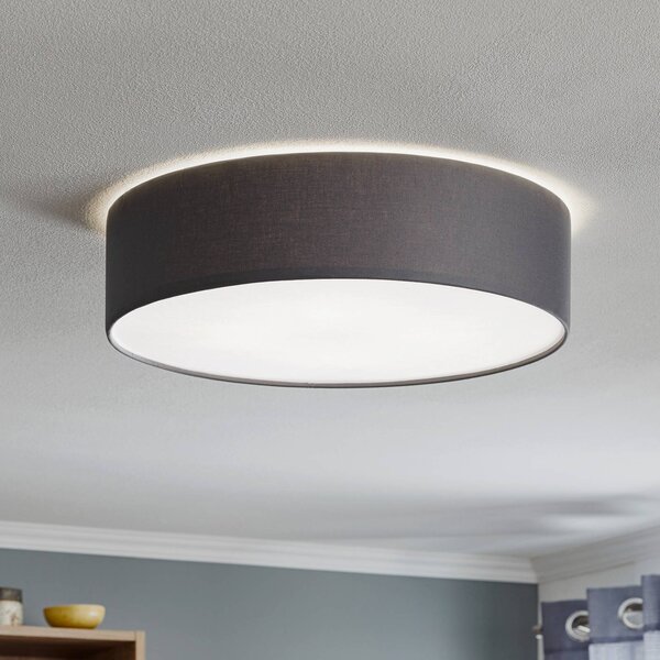 Lampa sufitowa Rondo TK Lighting, możliwość ściemniania, aluminiowy / szary / cynkowy, sypialnia, tkanina / materiał / jedwab, nowoczesny