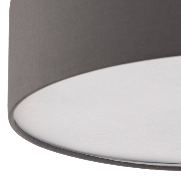 Lampa sufitowa Rondo TK Lighting, możliwość ściemniania, aluminiowy / szary / cynkowy, sypialnia, tkanina / materiał / jedwab, nowoczesny