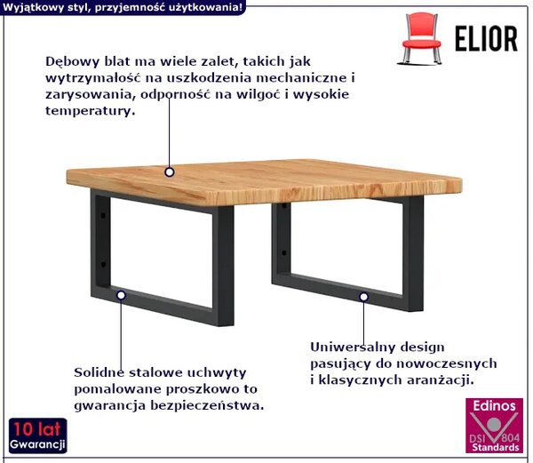 Jasnobrązowa półka czarne uchwyty 50x50 D3-T86