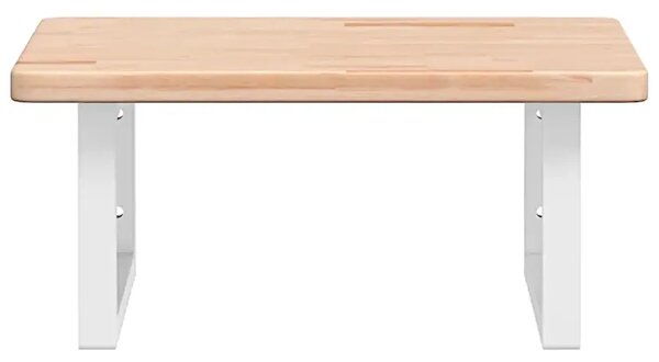 Naturalne drewno półka białe uchwyty 50x50 - Bafo