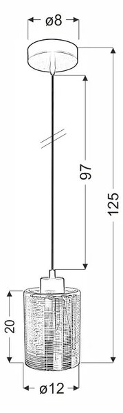 Srebrna pojedyncza lampa wisząca - 2X D264 R6-B85